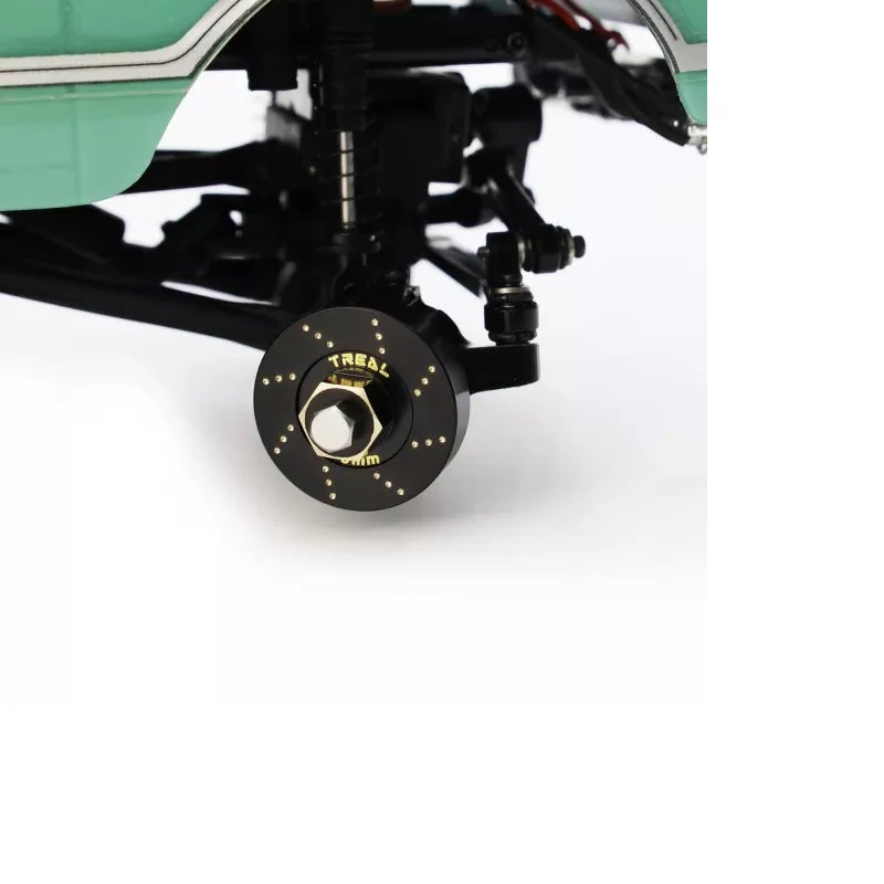 Treal Axial SCX24 Brass Extended Wheel Hubs (4p) +5mm Axle Counter Weight 12g -Black - Image 2
