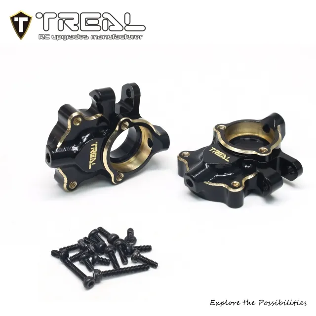 TREAL Brass Front Steering Knuckles Inner Portal Covers Housing 27g/Pair Weights Upgrades for 1/18 Redcat Ascent 18 Crawler - Image 2