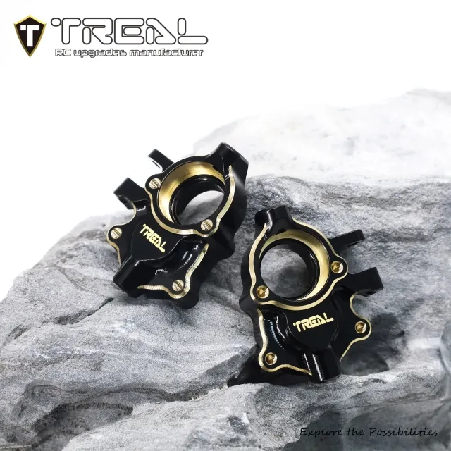 TREAL Brass Front Steering Knuckles Inner Portal Covers Housing 27g/Pair Weights Upgrades for 1/18 Redcat Ascent 18 Crawler - Image 3