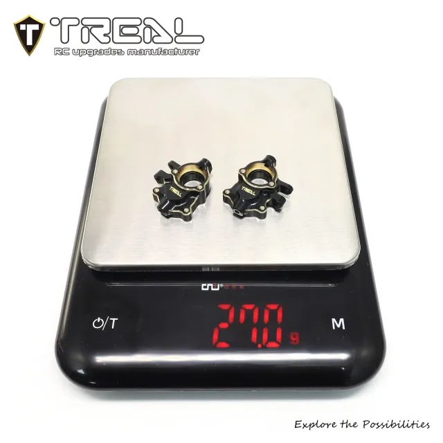 TREAL Brass Front Steering Knuckles Inner Portal Covers Housing 27g/Pair Weights Upgrades for 1/18 Redcat Ascent 18 Crawler - Image 4