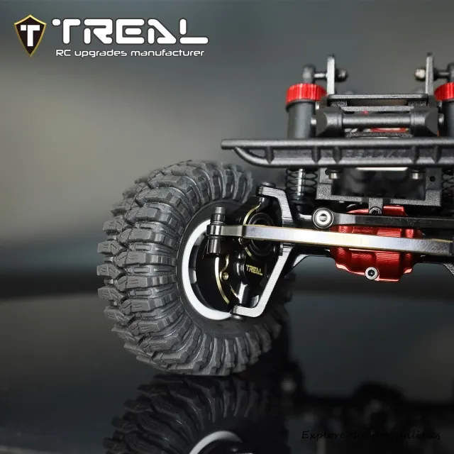 TREAL Brass Front Steering Knuckles Inner Portal Covers Housing 27g/Pair Weights Upgrades for 1/18 Redcat Ascent 18 Crawler - Image 5