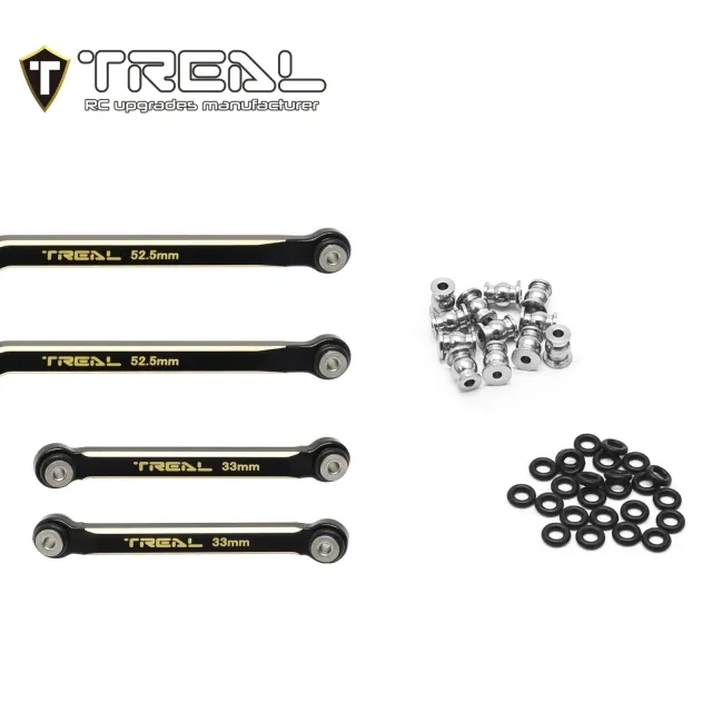 TREAL Brass High Clearance Links (8P) Upgrades Compatible with Axial 1/24 AX24 XC-1 - Image 2