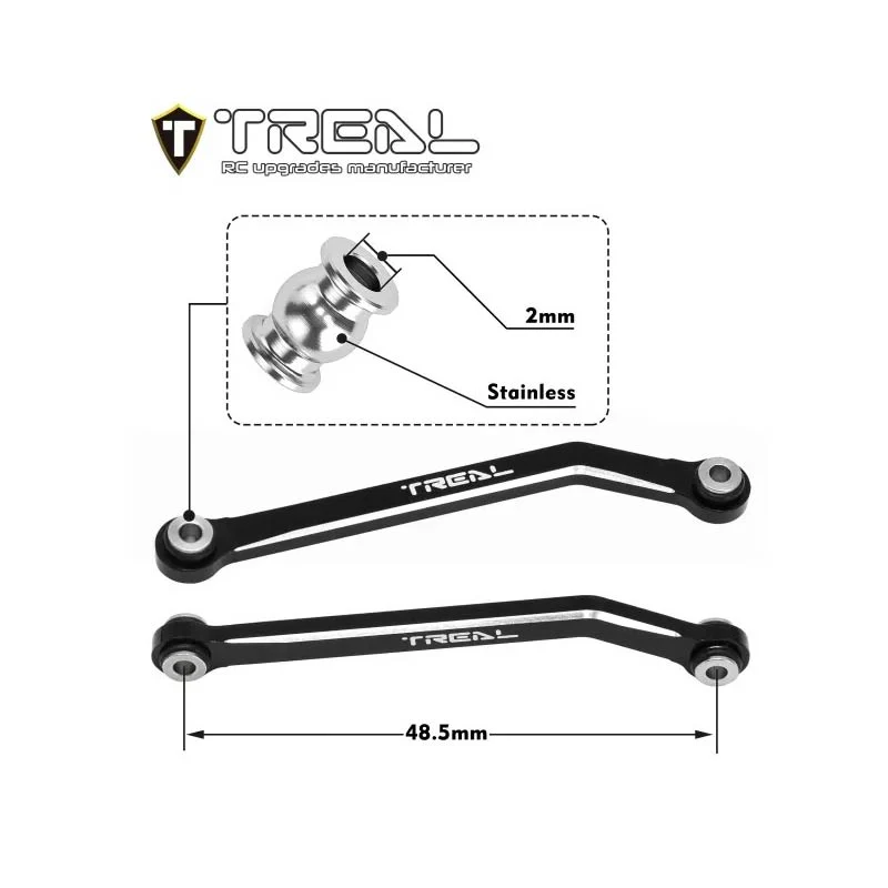 Treal High Clearance Links - Alu 7075 Chassis Lower Linkages For 1/24 FMS FCX24 (Purple) - Image 2