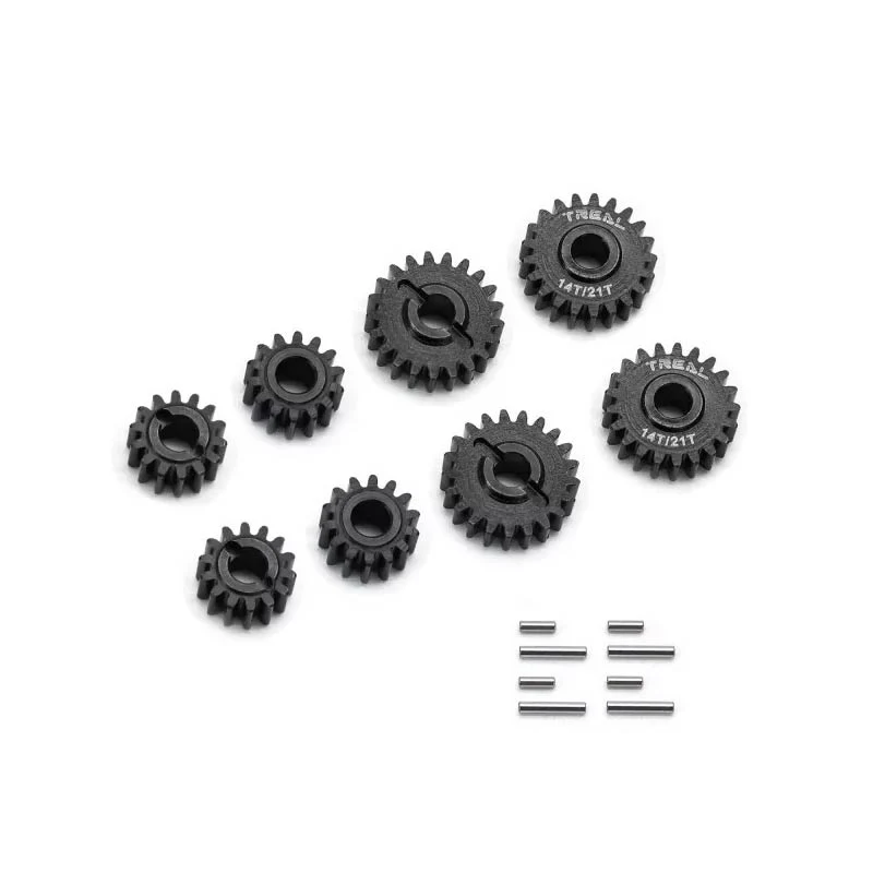 Treal Portal Gears Harden Steel Metal Portal Drive Gears Set 14T/21T For 1/24 FMS FCX24