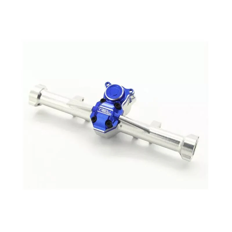Treal Rear Axle Housing Aluminum 7075 Diff Housing For Axial SCX24 Deadbolt C10 Jeep Betty Gladiator (Silver-Blue)