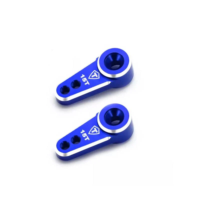 Treal Servo Horn 15T - Alu 7075 Servo Arm Compatible EMAX Servo For FMS 1/24 FCX24 (Blue)