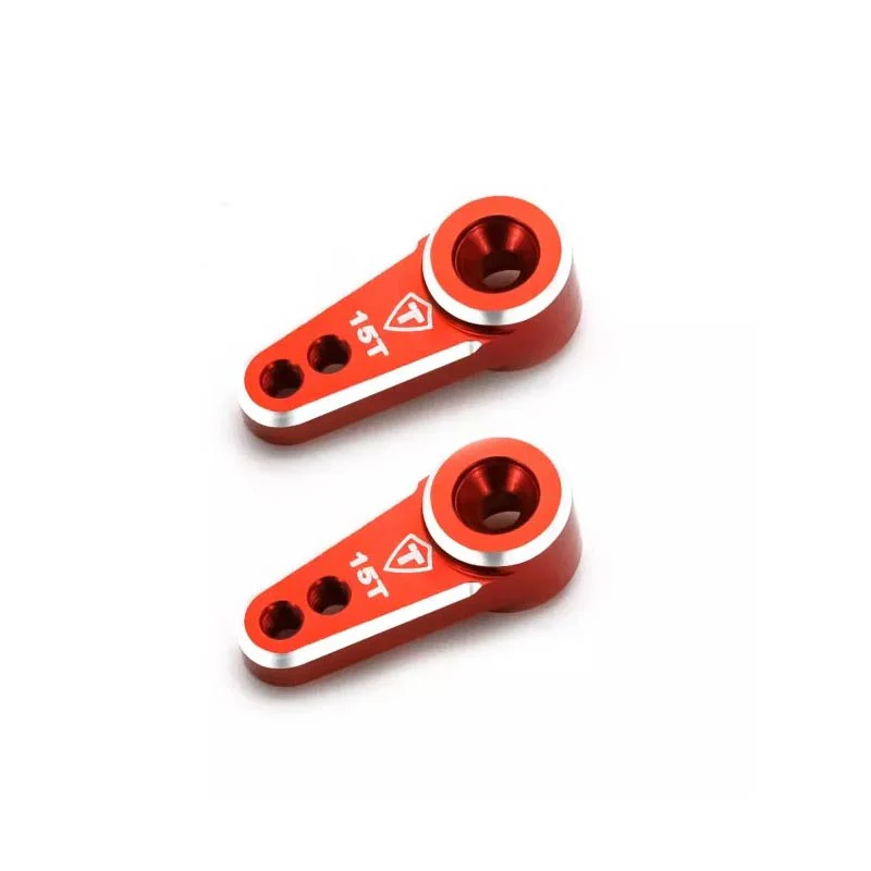 Treal Servo Horn 15T - Alu 7075 Servo Arm Compatible EMAX Servo For FMS 1/24 FCX24 (Red)