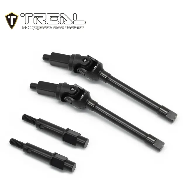 TREAL Steel Front CVD Shafts (2pcs) for SCX24 Front Portal Axles - Image 2