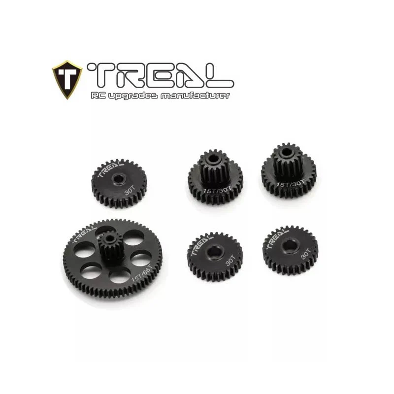 Treal Transmission Gears Set - Hardened Steel Trans Gears For FMS 1/24 FCX24 Power Wagon