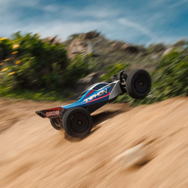 ARRMA TYPHON GROM ARRMA MEGA 380 Brushed 4X4 Small Scale Buggy RTR with Battery & Charger - Blue/Silver - Image 21