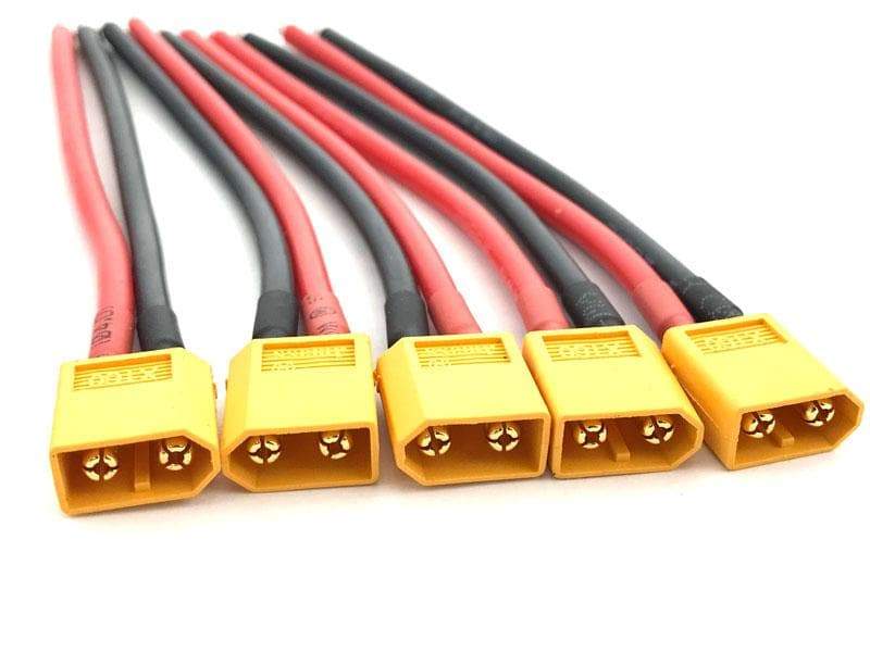 XT60 Pigtail MALE Connector with 12cm 14AWG Silicon Wire (5pcs) - Image 2